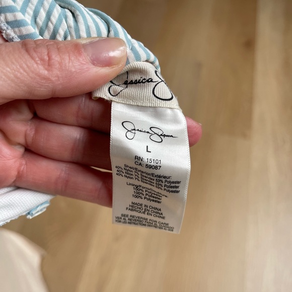 Jessica Simpson Blue Ruffle One Piece Swimsuit LARGE - Picture 5 of 7